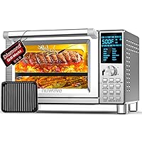 NUWAVE Bravo XL Air Fryer Convection Toaster Oven Countertop, 112-in-1 Smart Grill Combo with Original Flavors & Marks, Adjustable Heating Zones for Pizza, Roast, Bake, 50-500°F, Stainless Steel, 30QT