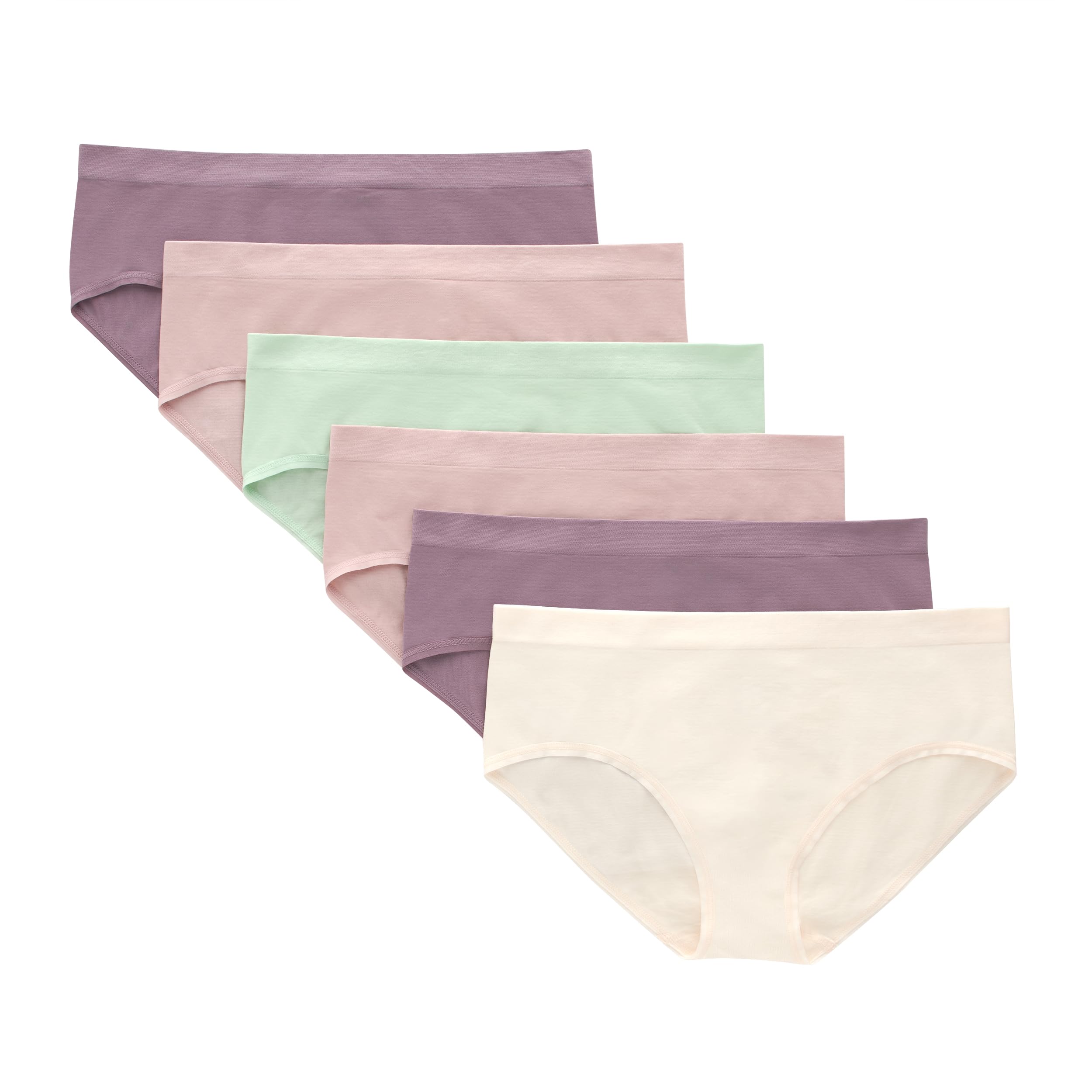 Hanes Tween Girls Underwear, Seamless Girls Panties, Boyshort & Hipster, Assorted Colors, 6-Pack