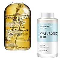 Provence Beauty Honey Suckle Jasmine Multi-Use Oil for Face, Body & Hair & Hyaluronic Acid Hydrating Facial Serum