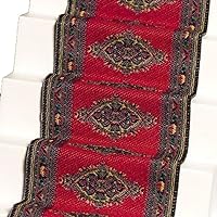 Melody Jane Dollhouse Woven Stair Carpet Runner Red 1:12 Miniature Flooring