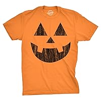 Mens Spooky and Silly Pumpkin Face T Shirts Funny Halloween Jack O Lantern Smile Tees for Guys