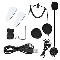BT-S2 Motorcycle Bluetooth Headset Intercom Type-C Interface Boom Microphone Earphone Audio Cable Charger Cable Mounting Clip Velcro Kits Accessories