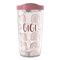 Tervis BOHO Rainbow Gigi Made in USA Double Walled Insulated Tumbler Travel Cup Keeps Drinks Cold & Hot, 16oz, Gigi