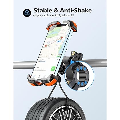 Zewdov Bike Phone Mount 360° Rotatable, [Secure Lock] Bike Phone Holder for Handlebars, Motorcycle Phone Mount Compatible with iPhone/Galaxy 4.7-6.8'' Phone, Fits Electric/Mountain/Scooter Bikes