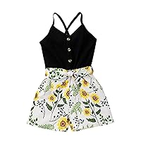 Toddler Baby Girl Romper Summer Sling Floral Jumpsuit Playsuit One Piece Outfits Clothes