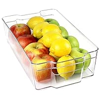 Greenco Stackable Refrigerator and Freezer Wide Storage Bin With Handles, 14.8