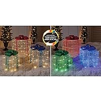 3 PC Color Changing Gift Boxes LED Giftboxes, Multi