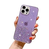 Star Drip Glitter Sequins Phone Case, Clear Phone Case, Glitter Pink Sequins, Ladies' Favourite for iPhone 15 14 13 12 11 Pro Max Mini XS XR 7 8 6 Phone Case (Purple,iPhone 15 Pro Max)