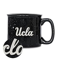 Rico Industries NCAA UCLA Bruins Black Speckle 12oz Laser Engraved Campfire Mug
