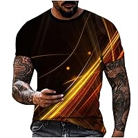 Men's Muscle Shirts Short Sleeve Workout Tee Casual Summer Tops Fashion Print Crewneck T-Shirt for Men Cotton Tees