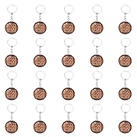 CHGCRAFT 20Pcs Moms- Engraved Wood Key Chain Engraved Wooden Flat Round Pendant Keychains with Iron Finding Key Chain Accessory for Mother’s Day Gift, Coconut Brown