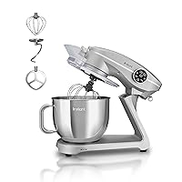 Instant Pot Stand Mixer Pro,600W 10-Speed Electric Mixer with Digital Interface,7.4-Qt Stainless Steel Bowl,From the Makers of Instant Pot,Dishwasher Safe Whisk,Dough Hook and Mixing Paddle,Silver