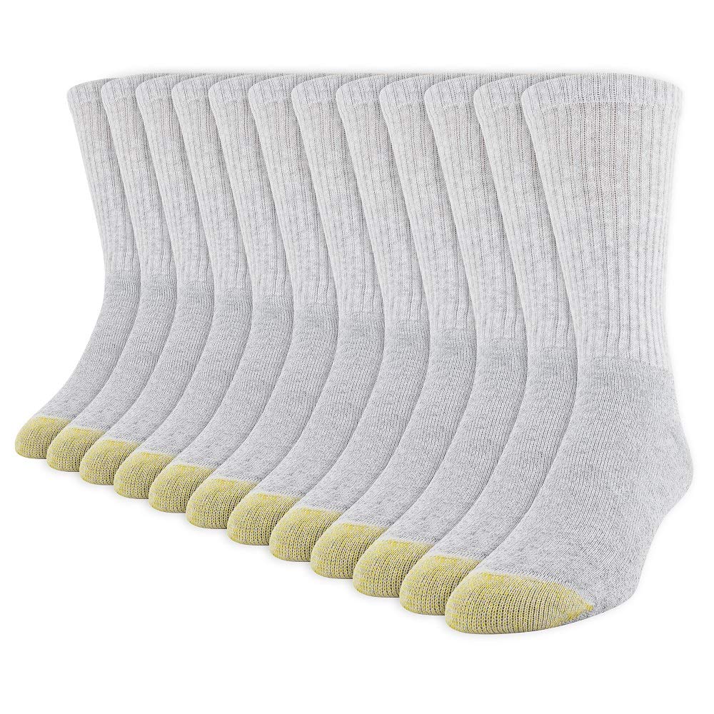 GOLDTOE Men's 656S Cotton Crew Athletic Socks, Multipairs