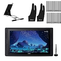 2020 HUION Kamvas Pro 24 Graphic Drawing Monitor 2.5K QHD Resolution with Screen Full Laminated Anti-Glare Glass Pen Display with 20 Express Keys Touch Bar, 23.8 inch