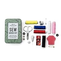 EN ROUTE Corner Store Travel Portable Sew Quick Kit, for Home, Travel and Emergency. 20 Pcs Repair Kit Sewing Thread Accessories with a Tin Travel Case.