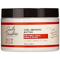 Carol’s Daughter Hair Milk Curl Defining Butter for Curls and Coils, with Agave, Avocado Oil and Honey, Silicone Free and Paraben Free Butter for Curly Hair, 12 oz