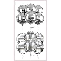 PartyWoo Silver Foil Balloons 6 pcs and Disco Silver Foil Balloons 6 pcs