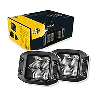 HELLA Black Magic LED Series 3.2 Inch Cube Kit Flush Mount - LED Flood Light with Wiring Harness - Performance High Beam Off-Road Light for Pickup Trucks, ATV, SUV, 4x4, Jeep, Tractors / 358176831