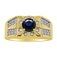 Rylos Mens Rings 14K Yellow Gold Designer Starburst 7MM Oval Gemstone & Genuine Sparkling Diamond Ring Color Stone Birthstone Rings For Men, Men's Rings, Gold Rings Sizes 8,9,10,11,12,13