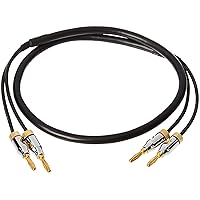 Amazon Basics Banana Plug 16AWG Speaker Cable Wire, CL2 Rated with Gold-Plated Banana Tip Plugs (4mm), 99.9% Oxygen-Free, 3 Feet, Black