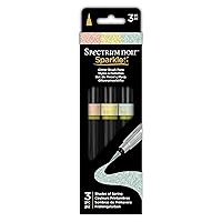 Spectrum Noir 3 Piece Sparkle Fine Glitter Brush Pens Set, Shades of Spring, Pack of 3