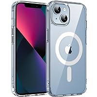 JAME Magnetic for iPhone 13 Case & iPhone 14 Case, [Compatible with Magnetic] [Not Yellowing] [Shockproof Military-Grade Protection] Slim Phone Case for iPhone 13/iPhone 14 6.1″, Clear