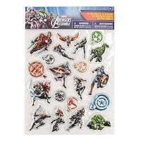 (20 Piece Metallic 3D Avengers Puffy Stickers Set Fun Kids Characters Boys Girls Party Favors School Home