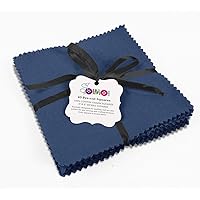Soimoi Solid Royal Blue Precut 5 inch Cotton Fabric Bundle Quilting Squares Charm Pack DIY Patchwork Sewing Craft