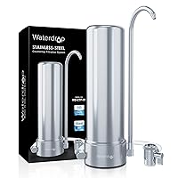 Waterdrop Countertop Water Filter, NSF/ANSI 42&372 Certified,5-Stage Stainless Steel Faucet Water Filter for 8000 Gallons, Reduces Heavy Metals, Bad Odor and 99% Chlorine,WD-CTF-01(1 Filter Included)