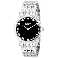 Bulova Men's 96D106 Diamond-Accented Stainless Steel Watch