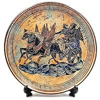 Greek Plate 28cm, Ancient Greek pottery,Paris abducts Helen