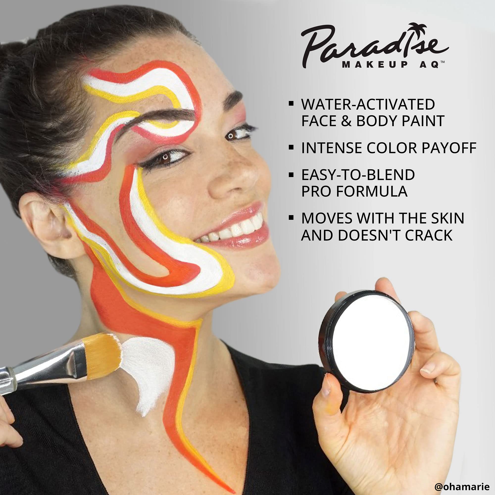 Mehron Makeup Paradise Makeup AQ Pro Size | Perfect for Stage & Screen Performance, Face & Body Painting, Special FX, Beauty, Cosplay, and Halloween | Water Activated Face Paint & Body Paint 1.4 oz (40 g) (Amazon Green)