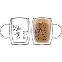 Disney Mickey and Pluto Aroma Glass Mugs - 5.4 oz