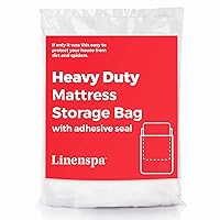 Linenspa Mattress Bag for Moving - Mattress Storage Bag with Double Adhesive Closure, Heavier-Duty, King/Cal King