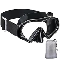 Aegend Swimming Goggles Scuba Snorkeling Mask for Adults, Tempered Glass with Panoramic View Anti-Leak and Anti-Fog Technology, Adjustable Soft Knitted Strap for Swimming Snorkeling Scuba Diving
