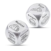 2 PCS Food Dice Game Food Decision Dice Food Dice for Couple 11 Year Anniversary Steel Gift for Him Date Night Dice Game Fathers Day Presents from Wife Date Night Christmas July Valentine Sweetest Day