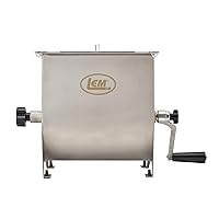 LEM Products MightyBite 20 Pound Capacity Manual Meat Mixer, Stainless Steel, Manual Only