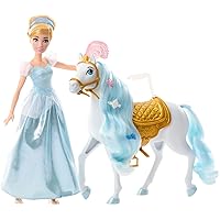 Disney Princess Cinderella Fashion Doll & Horse with Saddle, Brushable Mane & Tail & Styling Accessories
