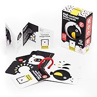 High Contrast Baby Flash Cards - 10 Large Black and White Double-Sided Cards - Specially Designed to Promote Visual Stimulation and Sensory Development in Infants Ages 0-3 Months