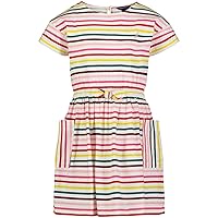 Nautica Girls' Short Sleeve Jersey Tee Dress with Elastic Cinched Waist, Fun Designs & Colors