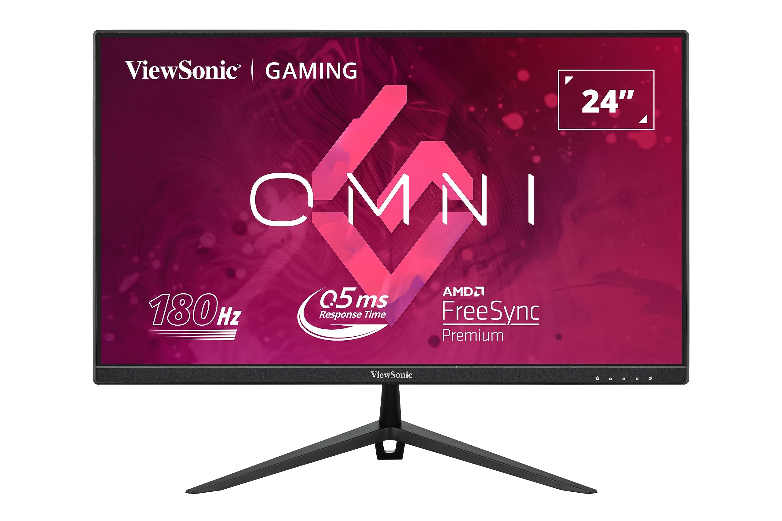 ViewSonic Omni VX2428 24 Inch Gaming Monitor 165hz 0.5ms 1080p IPS with FreeSync Premium, Frameless, HDMI, DisplayPort, Black