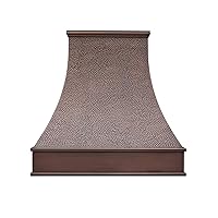Handmade Unique Copper Range Hood, Professional SUS304 Liner with Internal Motor and Baffle Filter, Easy Installation, H7BSW4839, 48