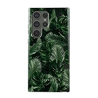 BURGA Phone Case Compatible With Samsung Galaxy S23 ULTRA - Hybrid 2-Layer Hard Shell + Silicone Protective Case -Tropical Exotic Green Palm Tree Leaf Plant Leaves - Scratch-Resistant Shockproof Cover