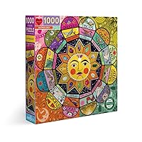 eeBoo: Piece and Love Astrology 1000 Piece Square Jigsaw Puzzle, Includes The Four Elements- Earth, Wind, Fire and Air, Glossy, Sturdy Puzzle Pieces