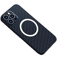 Shockproof Case for iPhone 15 Pro Max/15 Pro/15 Plus/15, Carbon Fiber Anti Fingerprint Cover Support Wireless Charging Case,Blue,15 pro 6.1''