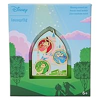 LOUNGEFLY Disney Sleeping Beauty Stained Glass Fairies 3 INCH PIN