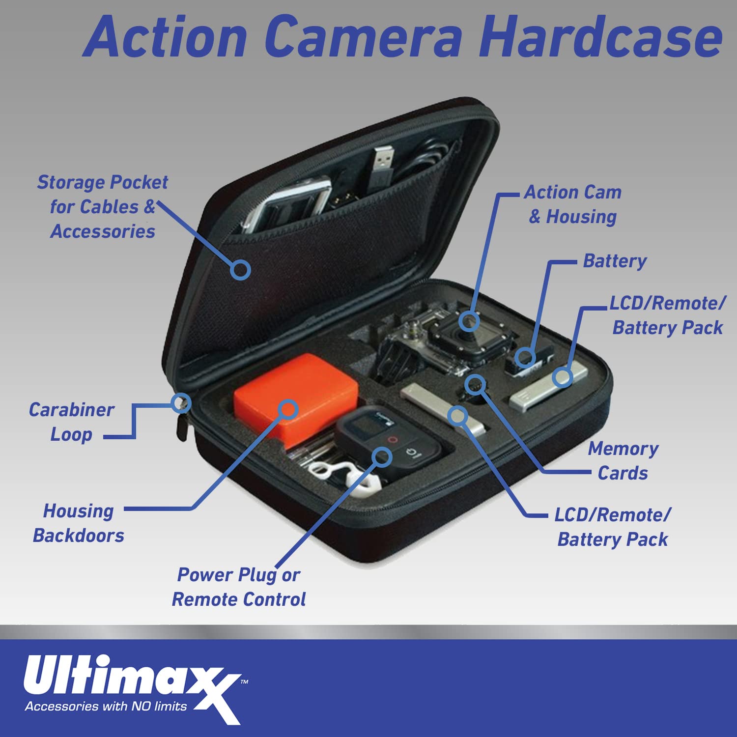 Ultimaxx Premium Bundle + GoPro HERO11 (Hero 11) SanDisk Ultra 64GB microSD Memory Card, Replacement Battery, 40M Underwater LED Light w/Bracket, Housing & Much More (31pc Bundle) Black