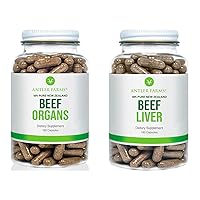 Antler Farms - 100% Pure New Zealand Beef Organs & Beef Liver Bundle - Cold Processed Supplement, Pure and Clean rBGH Free, No Fillers or Additives