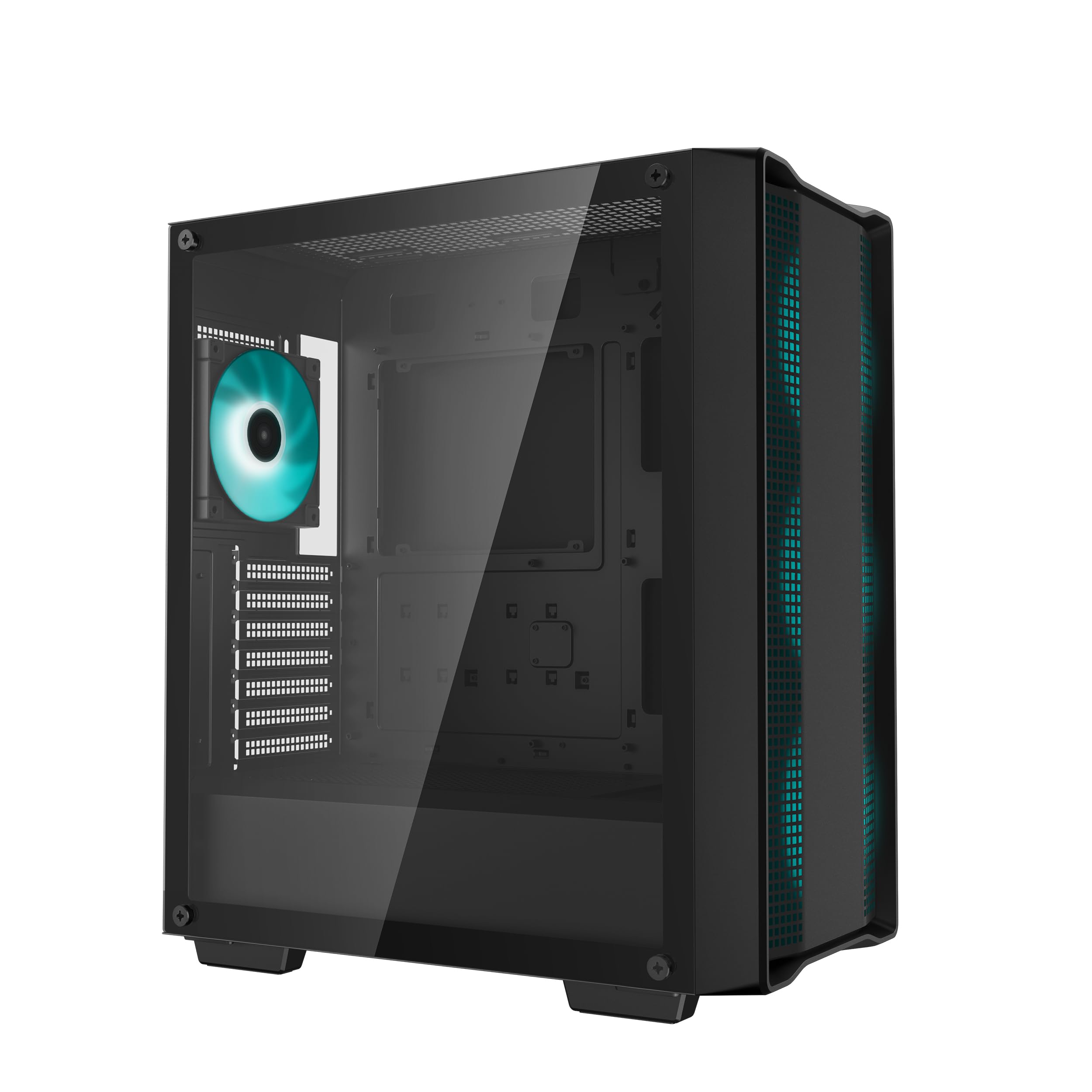 DeepCool CC560 V2 Mid-Tower ATX PC Case, 4X Pre-Installed 120mm LED Fans, Tempered Glass Side Panel, Black