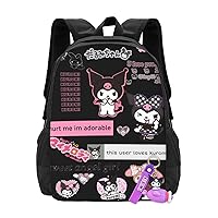 Cute Kurpmi Backpack, Cartoon Lightweight Backpacks Large Capacity Portable Outdoor Travel Backpack Laptop Bag Kawaii My Bunny Melody Daypack